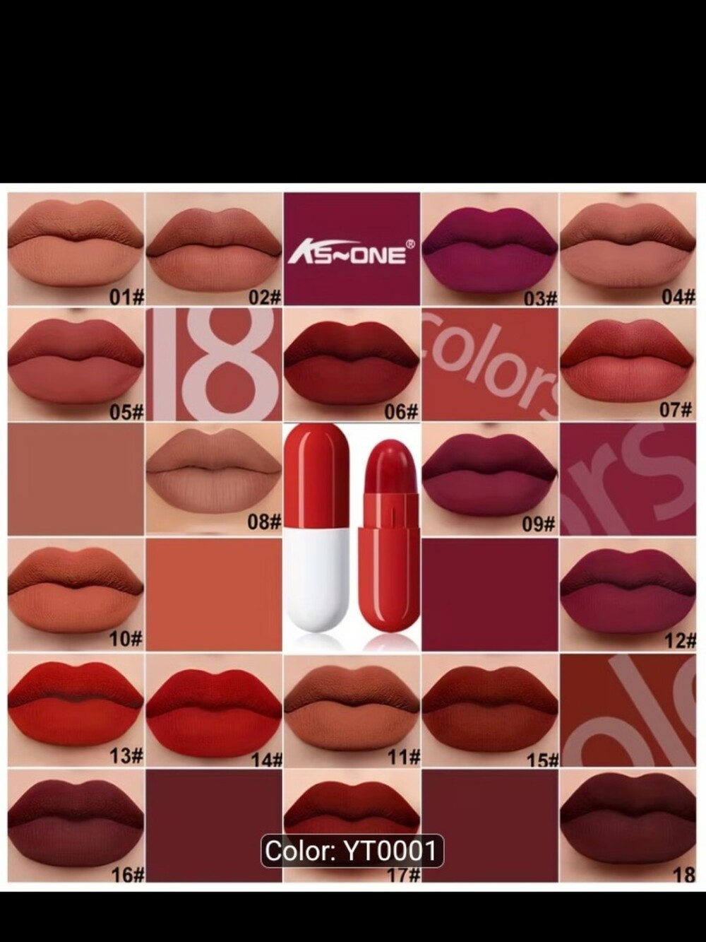 AS-ONE Matte Lipstick Capsule — Warm Red & Nude Set